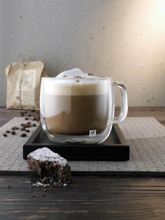 ZWILLING SORRENTO PLUS Zestaw dwóch szklanek do cappuccino z uchwytem 450 ml