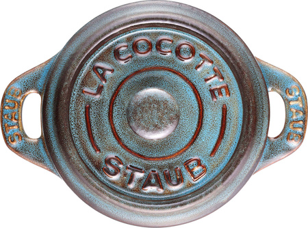 STAUB GIFT GIVING 4x mini cocotte okrągły 10 cm, antyczny turkusowy