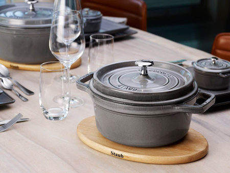STAUB LA COCOTTE Garnek żeliwny okrągły 2.2 ltr, grafitowy
